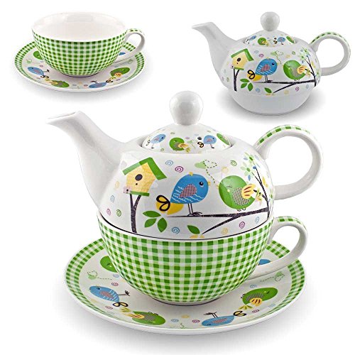 Gilde Porzellan Tee Set Birdy Teeservice